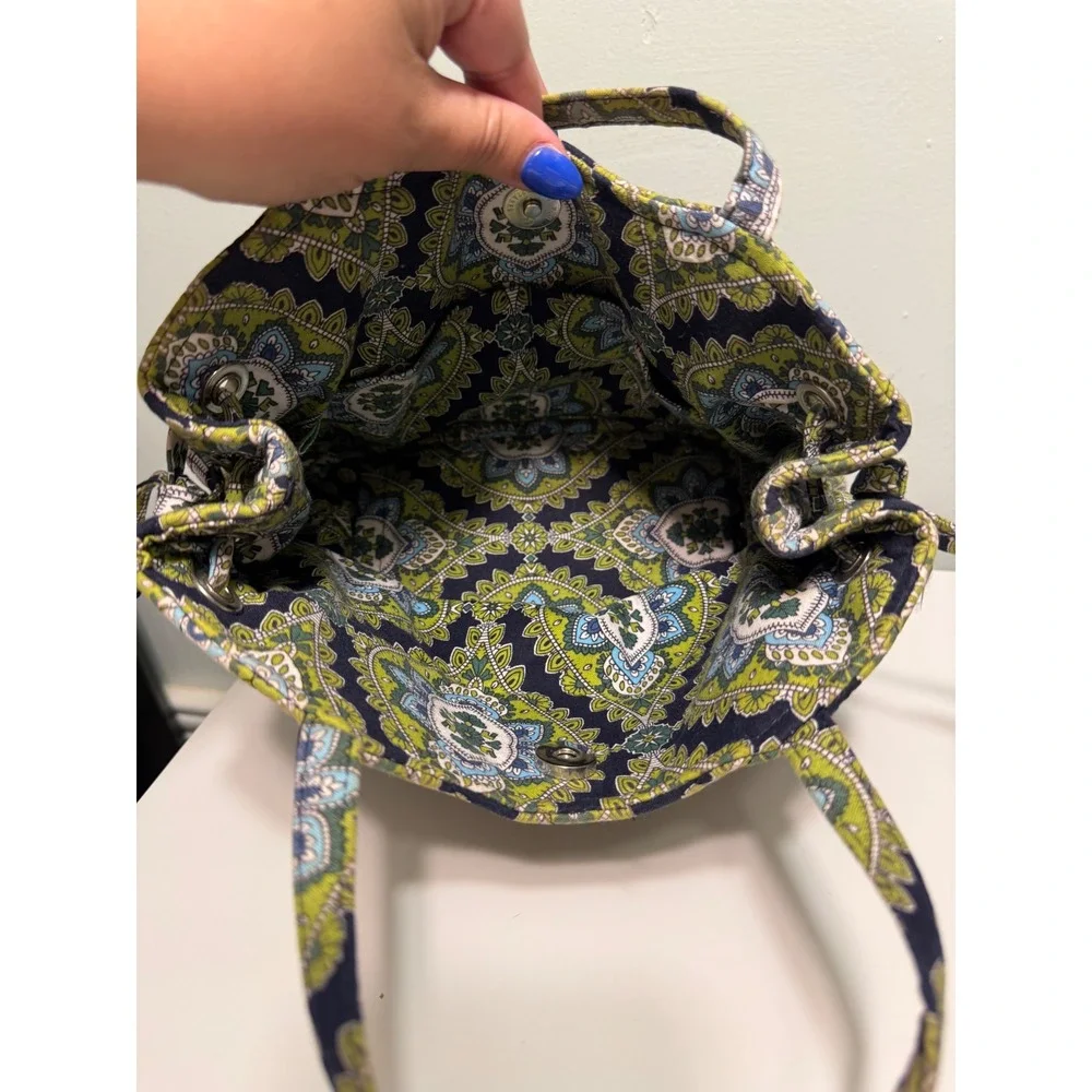 Vera Bradley Mediterranean Blue Quilted Shoulder Bag and Matching Wallet Set